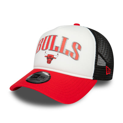 Casquette Trucker NBA Retro A-Frame Chicago Bulls blanc-rouge-noir NEW ERA