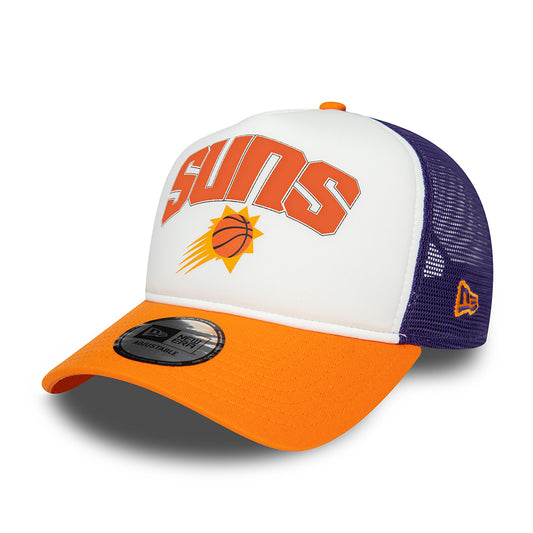 Casquette Trucker NBA Retro A-Frame Phoenix Suns blanc-orange-violet NEW ERA