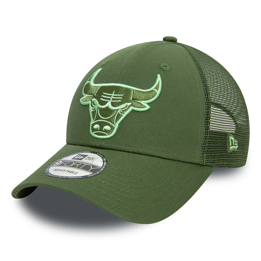Casquette Trucker 9FORTY NBA Seasonal Chicago Bulls olive-vert NEW ERA