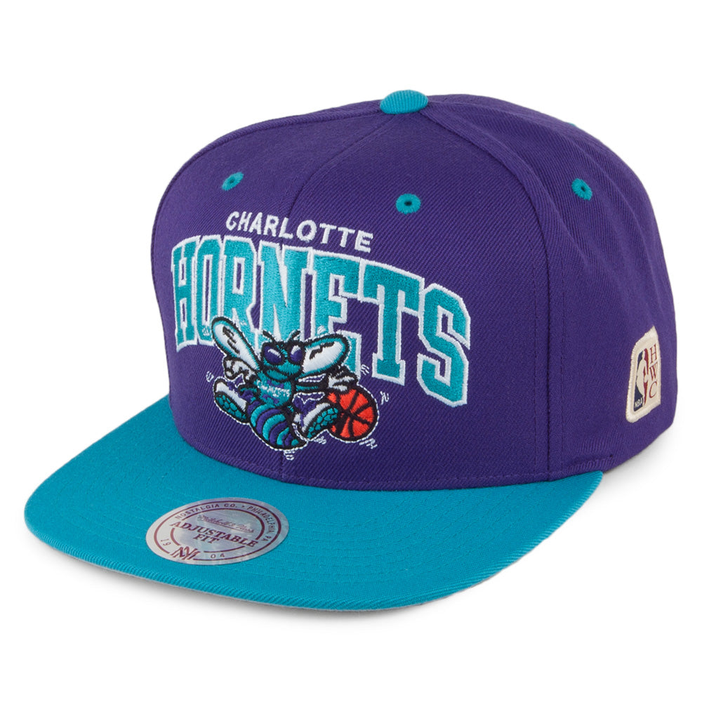 Casquette Snapback NBA Arch 2 Tone Charlotte Hornets violet-bleu sarcelle MITCHELL & NESS