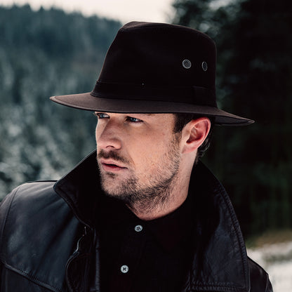 Chapeau Fedora en Coton Ciré Hydrofuge Drifter marron FAILSWORTH