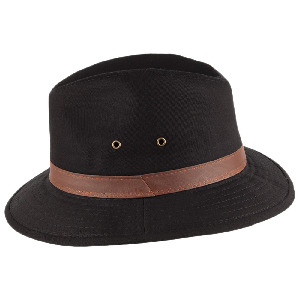 Chapeau Safari en Coton Hydrofuge noir DORFMAN PACIFIC