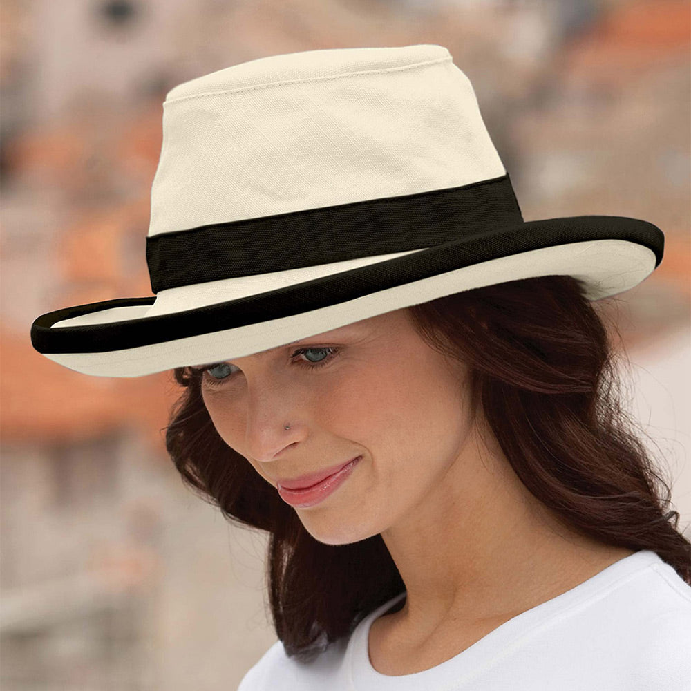 Chapeau Été Pliable TH8 naturel-noir TILLEY