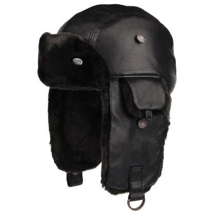 Chapka en Cuir Vega noir BAILEY