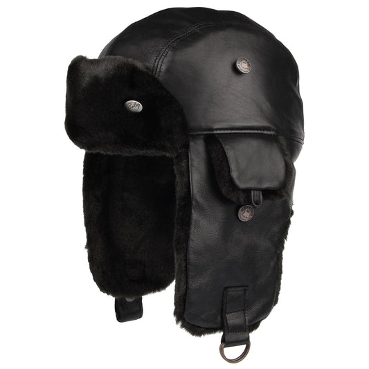 Chapka en Cuir Vega noir BAILEY