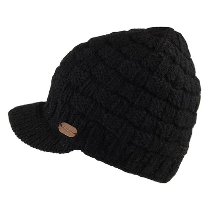 Bonnet à Visière Maille Nattée noir KUSAN
