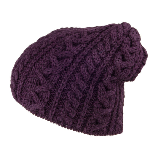 Bonnet Long en Laine Anglaise violet profond HIGHLAND 2000