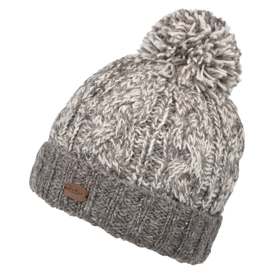 Bonnet à Pompon SP Cable avoine KUSAN