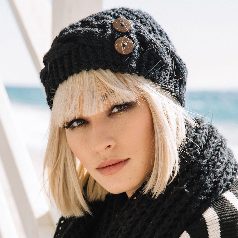 Bonnet à Boutons Emilia noir SCALA