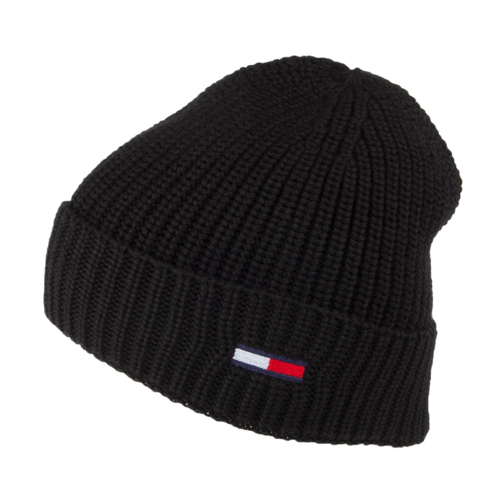 Bonnet Côtelé TJM Flag noir TOMMY HILFIGER