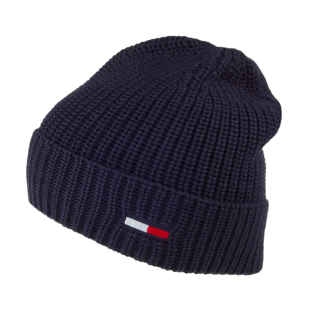 Bonnet Côtelé TJM Flag bleu marine TOMMY HILFIGER