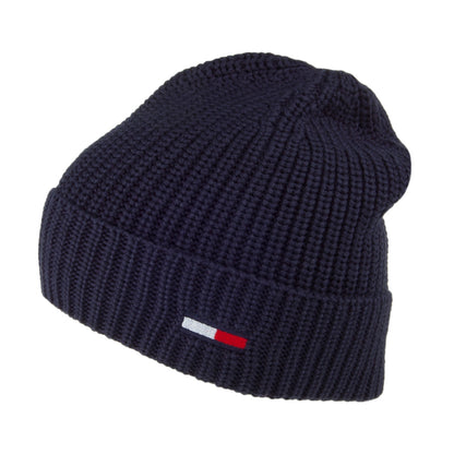 Bonnet Côtelé TJM Flag bleu marine TOMMY HILFIGER