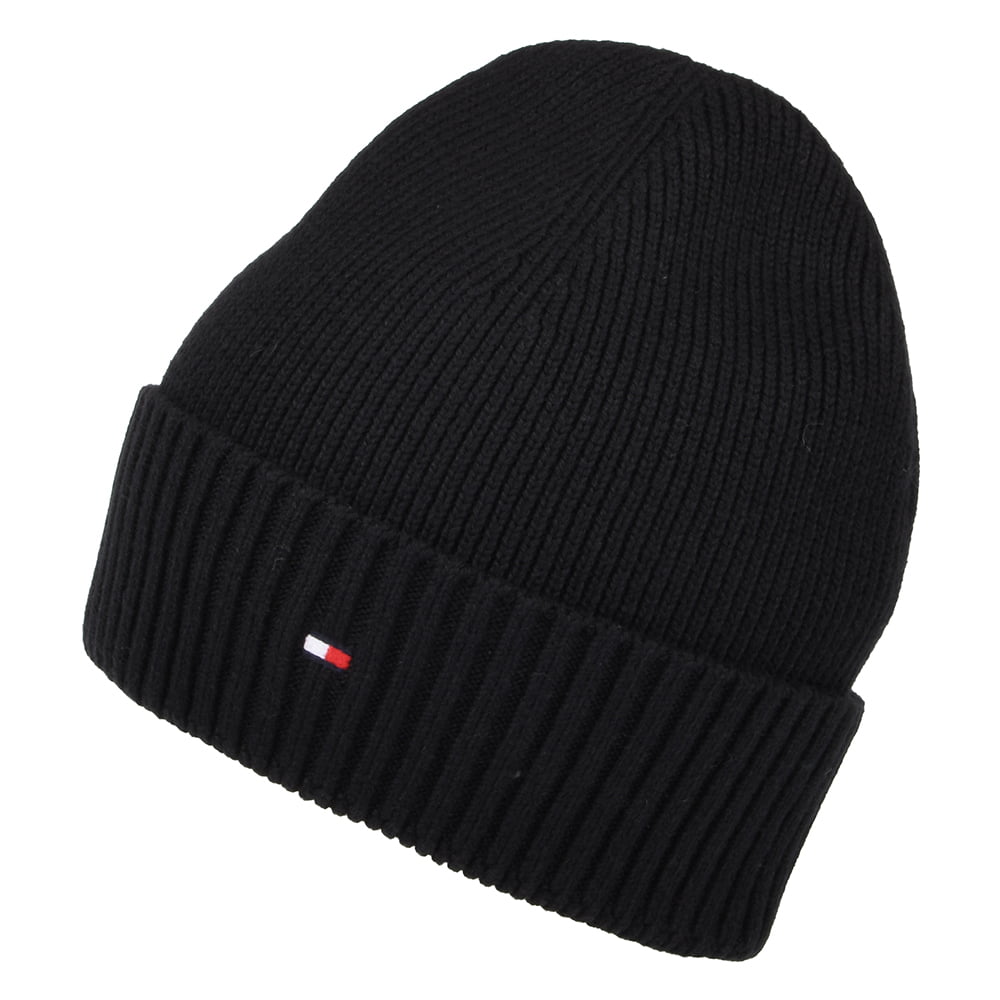Bonnet en Cotton et Cachemire Pima Essential Flag noir TOMMY HILFIGER