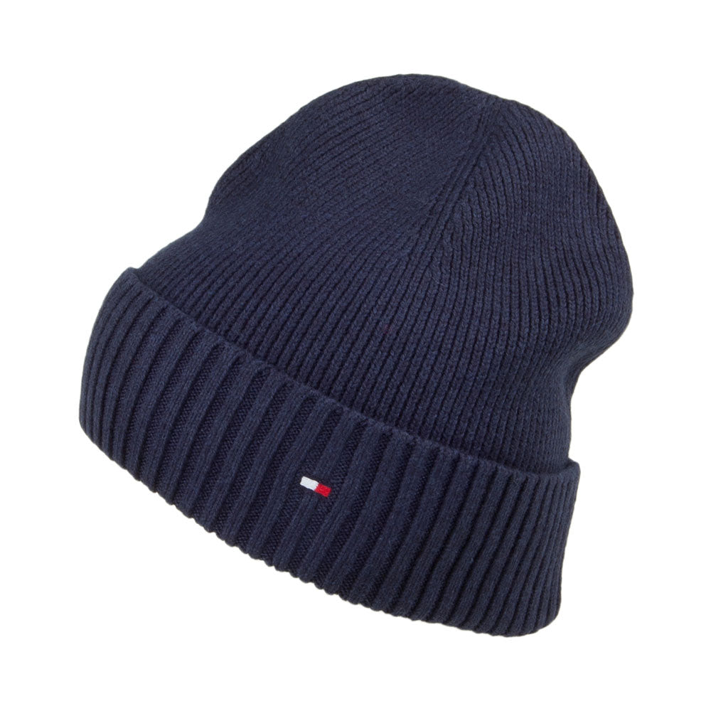Bonnet en Cotton et Cachemire Pima Essential Flag bleu marine TOMMY HILFIGER