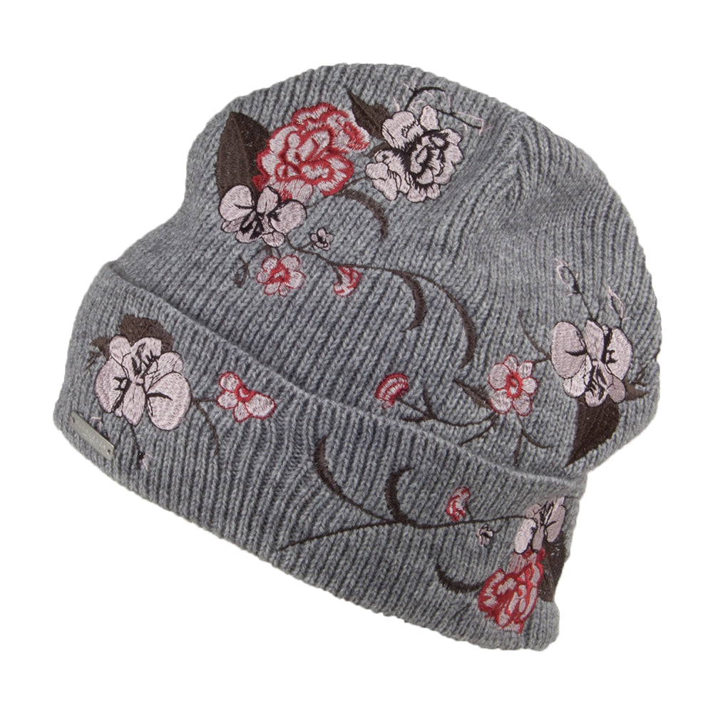 Bonnet Embroidered Flower gris SEEBERGER