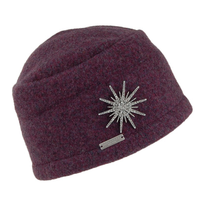Bonnet Pull On avec Broche Winter mauve SEEBERGER