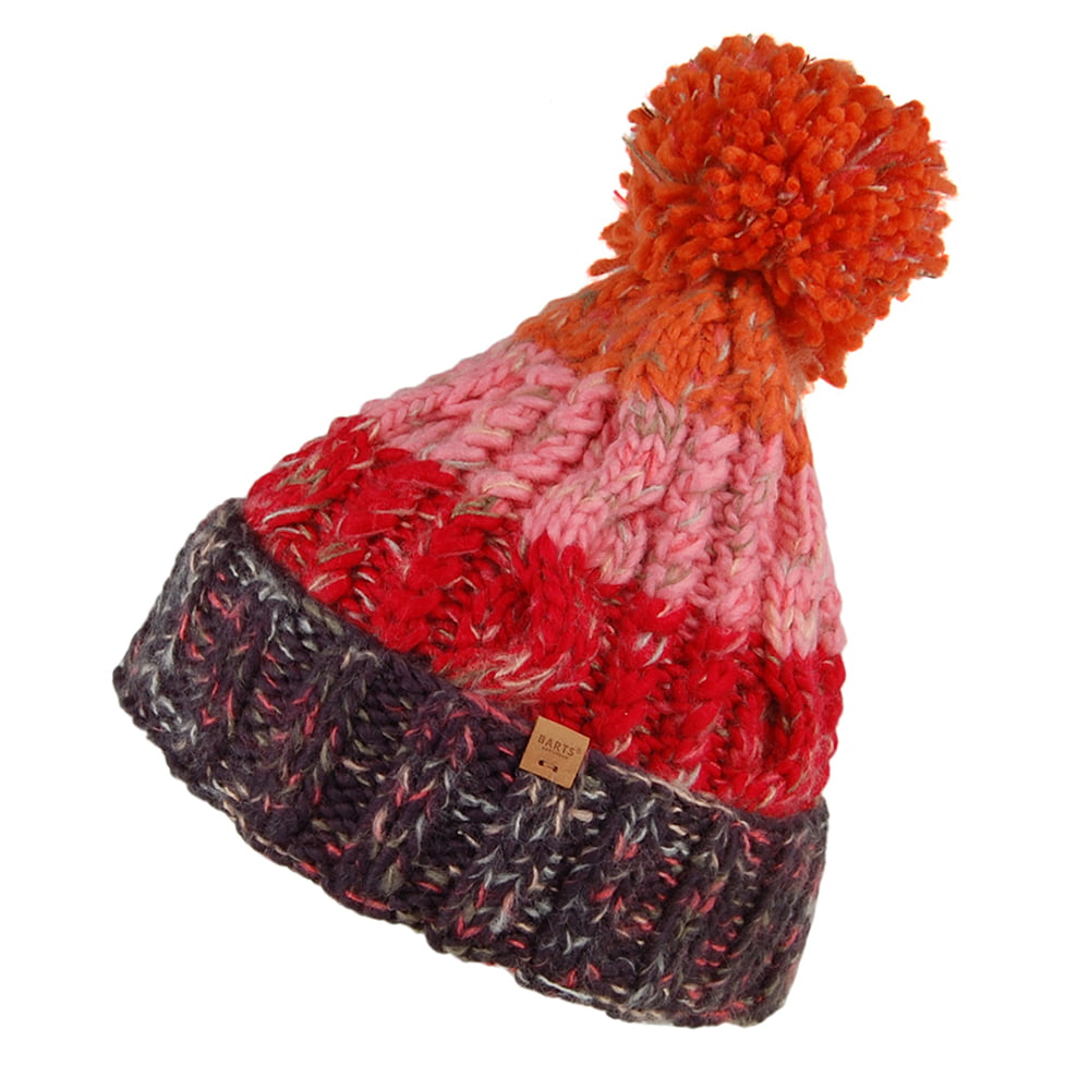 Bonnet à Pompon Sandy bleu marine-rouge-orange BARTS