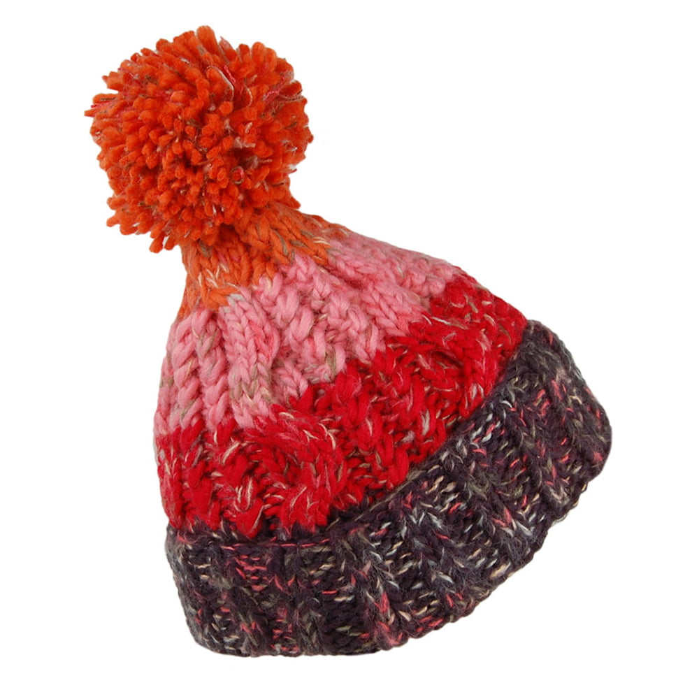 Bonnet à Pompon Sandy bleu marine-rouge-orange BARTS