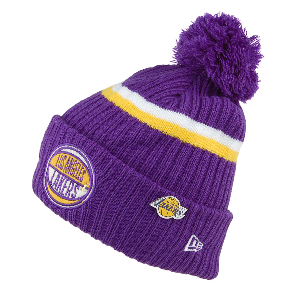 Bonnet à Pompon Knit Cuff NBA Draft OTC L.A. Lakers violet NEW ERA