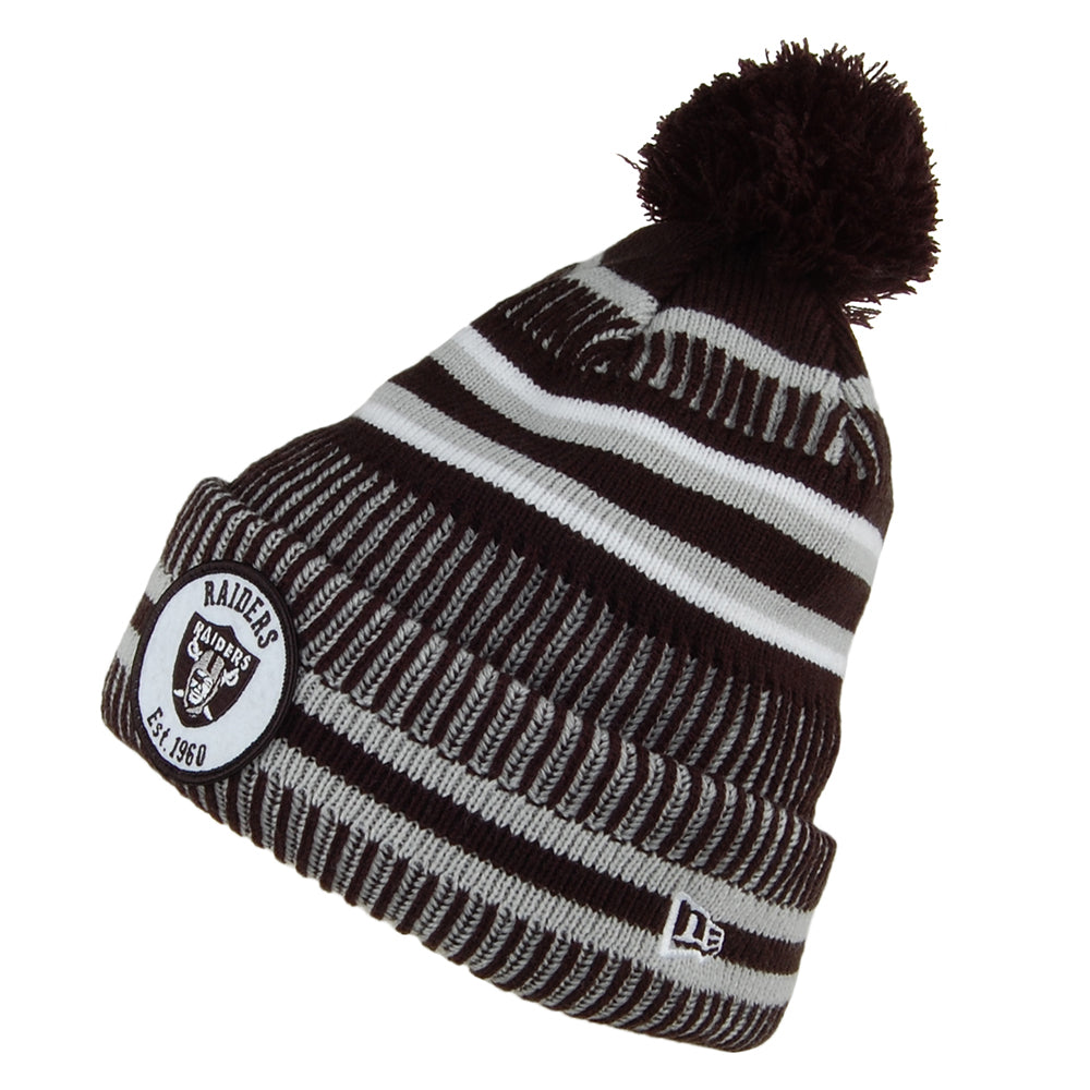 Bonnet à Pompon NFL On Field Knit Las Vegas Raiders noir-gris NEW ERA