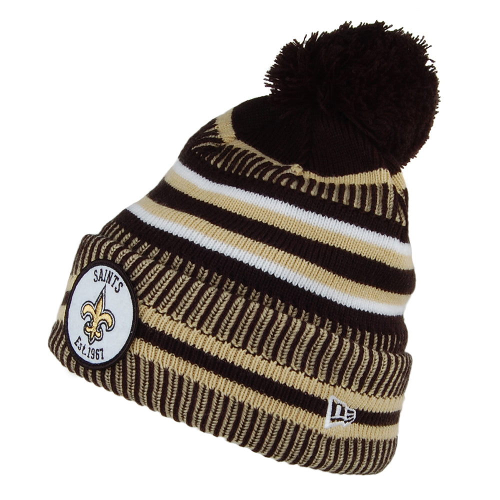 Bonnet à Pompon NFL On Field Knit New Orleans Saints noir-doré NEW ERA