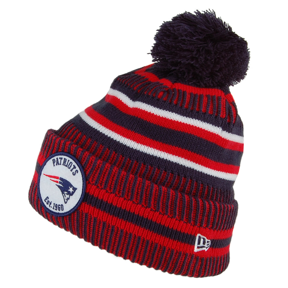Bonnet Pompon On Field Knit New England Patriots marine-rouge NEW ERA