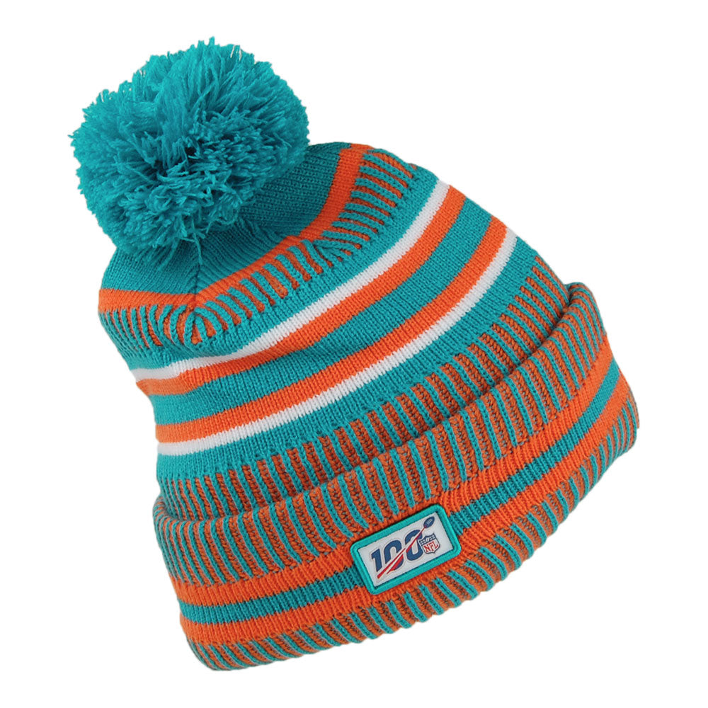 Bonnet Pompon NFL On Field Knit Miami Dolphins sarcelle-orange NEW ERA