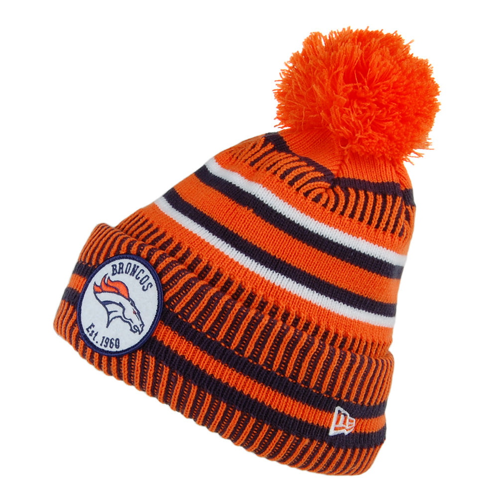 Bonnet à Pompon NFL On Field Knit Denver Broncos marine-orange NEW ERA