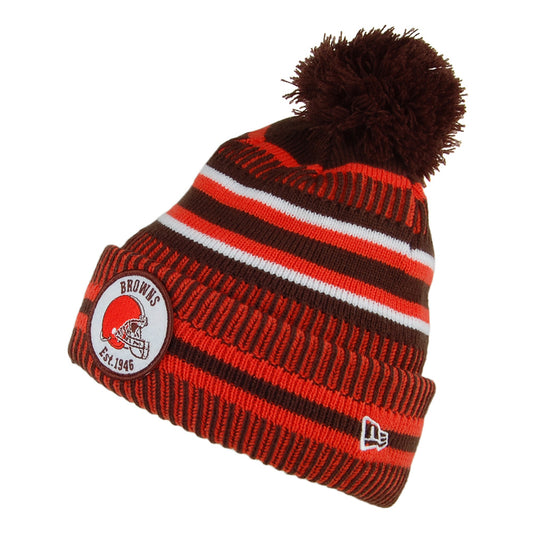 Bonnet Pompon NFL On Field Knit Cleveland Browns marron-orange NEW ERA