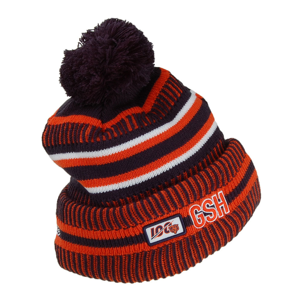 Bonnet à Pompon NFL On Field Knit Chicago Bears orange-marine NEW ERA