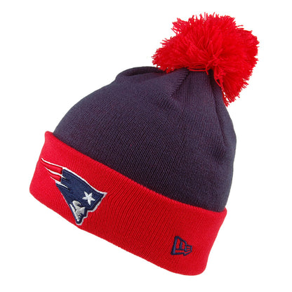 Bonnet à Pompon NFL Pop Team Knit New England Patriots bleu marine-rouge NEW ERA