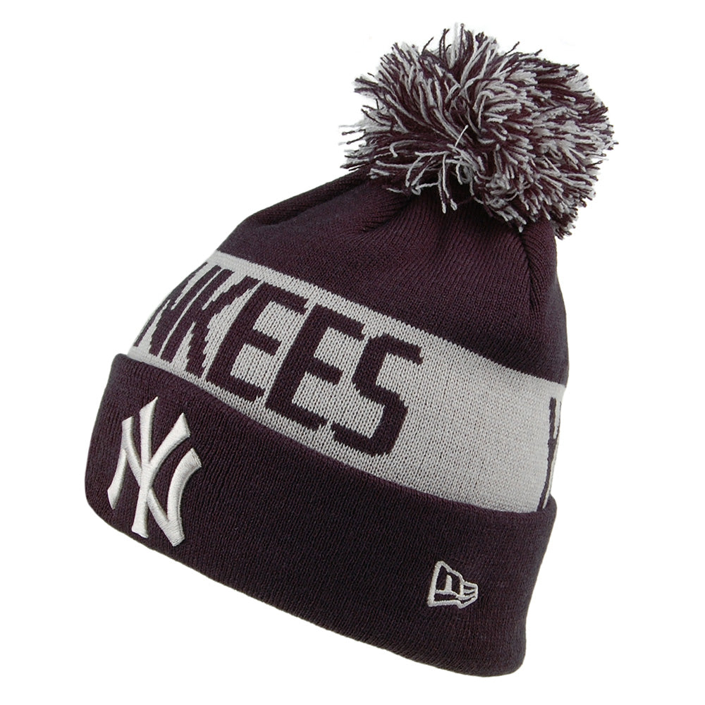 Bonnet à Pompon MLB Team Tonal Knit New York Yankees bleu marine-gris NEW ERA