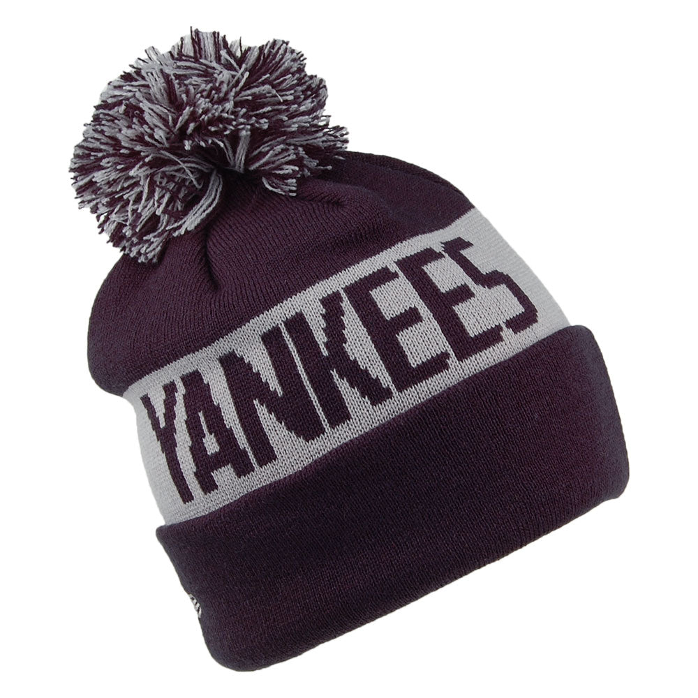 Bonnet à Pompon MLB Team Tonal Knit New York Yankees bleu marine-gris NEW ERA