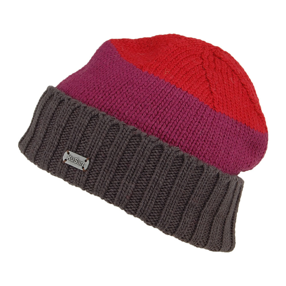 Bonnet Long en Laine Mérinos rouge-violet KUSAN