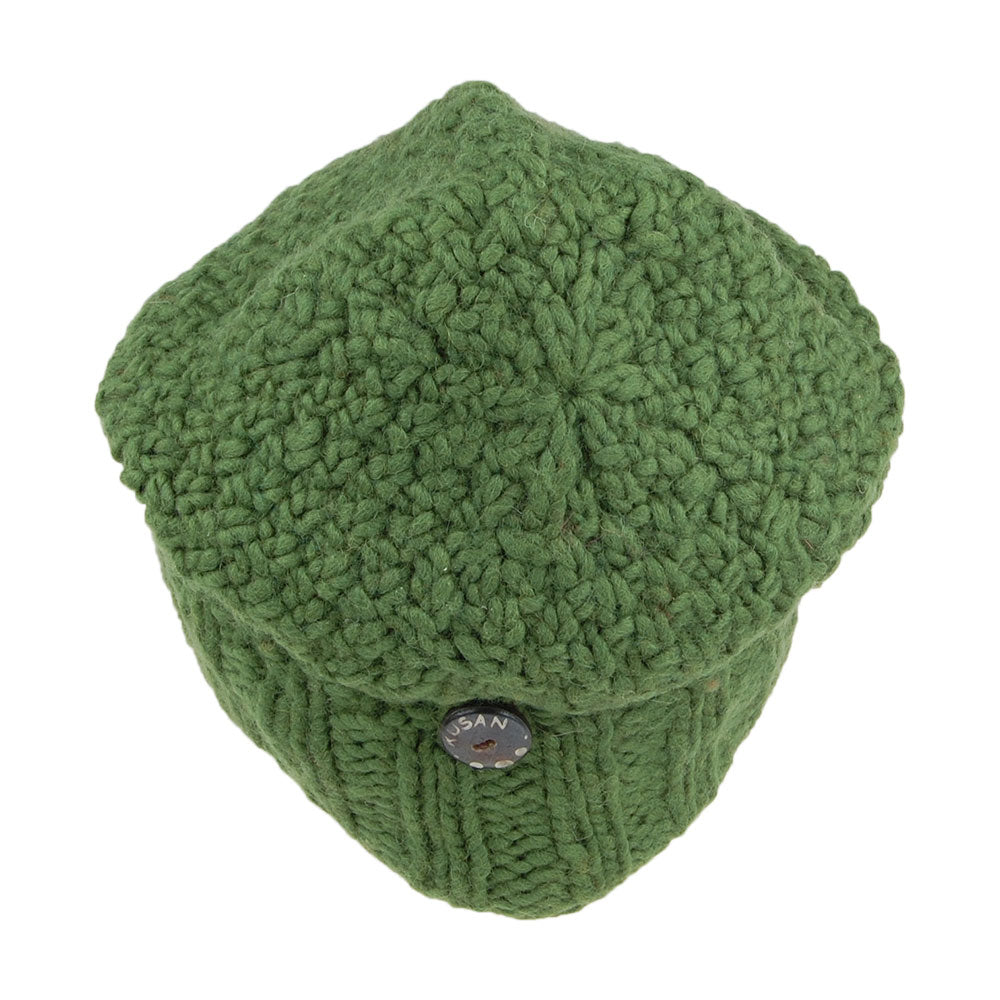 Bonnet Boutonné vert KUSAN