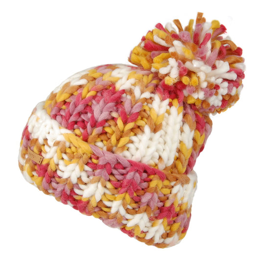 Bonnet à Pompon Long Emmaz jaune-rose BARTS