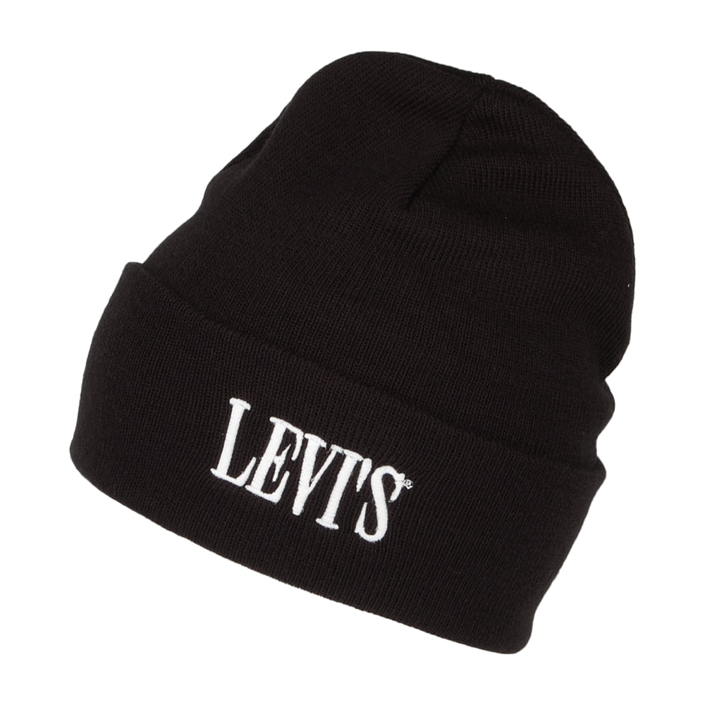 Bonnet à Revers Smaller Serif Logo noir LEVI'S