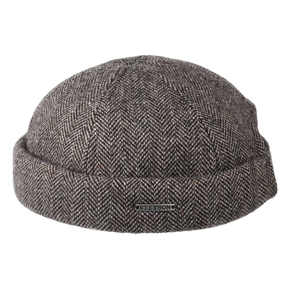 Bonnet Miki Breton en Laine à Chevrons gris-noir STETSON