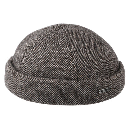 Bonnet Miki Breton en Laine à Chevrons gris-noir STETSON