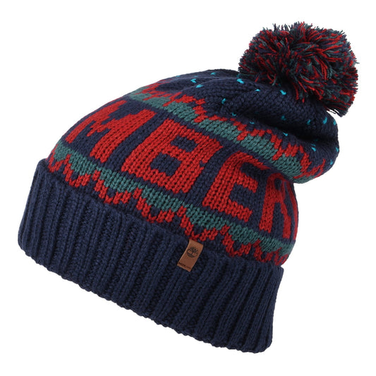 Bonnet à Pompon et Revers Knit-In bleu marine-multi TIMBERLAND