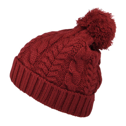 Bonnet à Pompon et Torsades Watch Cap rouge foncé TIMBERLAND