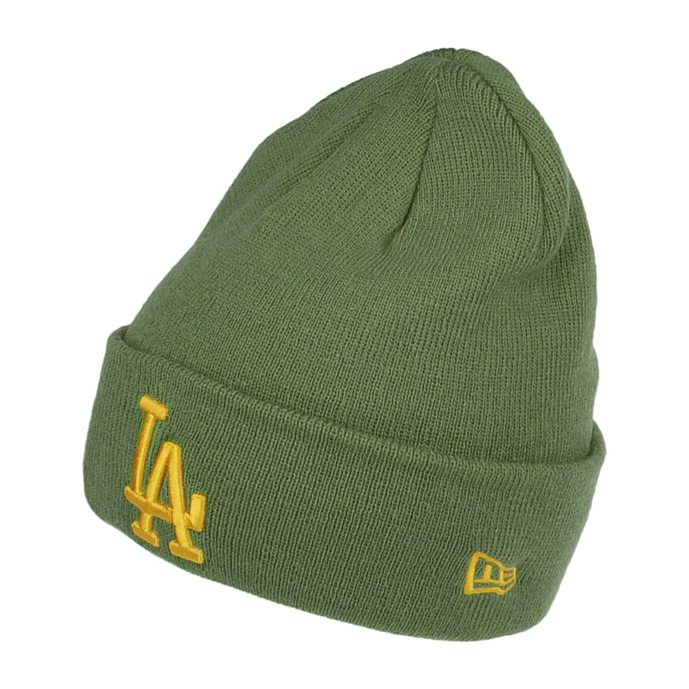 Bonnet Cuff Knit MLB League Essential L.A. Dodgers olive-jaune NEW ERA