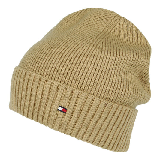 Bonnet en Cotton et Cachemire Pima Essential Flag beige sable TOMMY HILFIGER