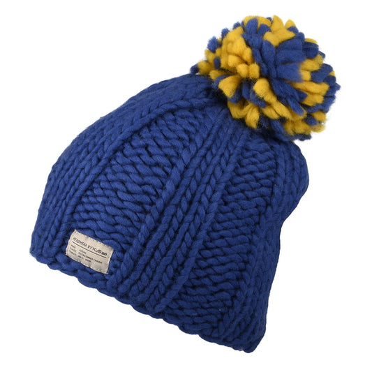 Bonnet à Pompon Unity bleu-jaune KUSAN