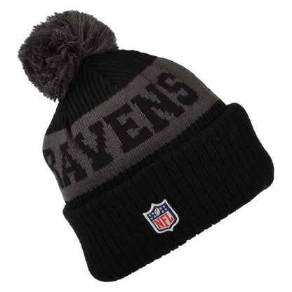 Bonnet à Pompon NFL On Field Sport Knit Baltimore Ravens noir-gris NEW ERA