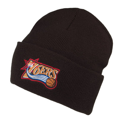 Bonnet NBA Team Logo Cuff Knit Philadelphia 76ers noir MITCHELL & NESS