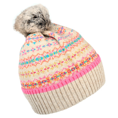 Bonnet à Pompon Fairisle Christina beige-multi JOULES