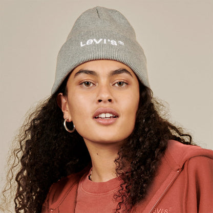Bonnet Recyclé à Revers Wordmark gris LEVI'S