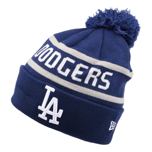 Bonnet à Pompon MLB Jake Cuff Knit L.A. Dodgers bleu roi foncé NEW ERA