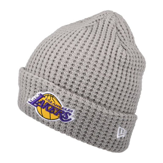 Bonnet à Revers NBA Team Waffle Knit L.A. Lakers gris NEW ERA